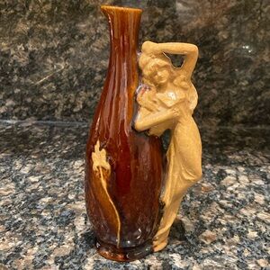 Vintage Female figurine ceramic vase